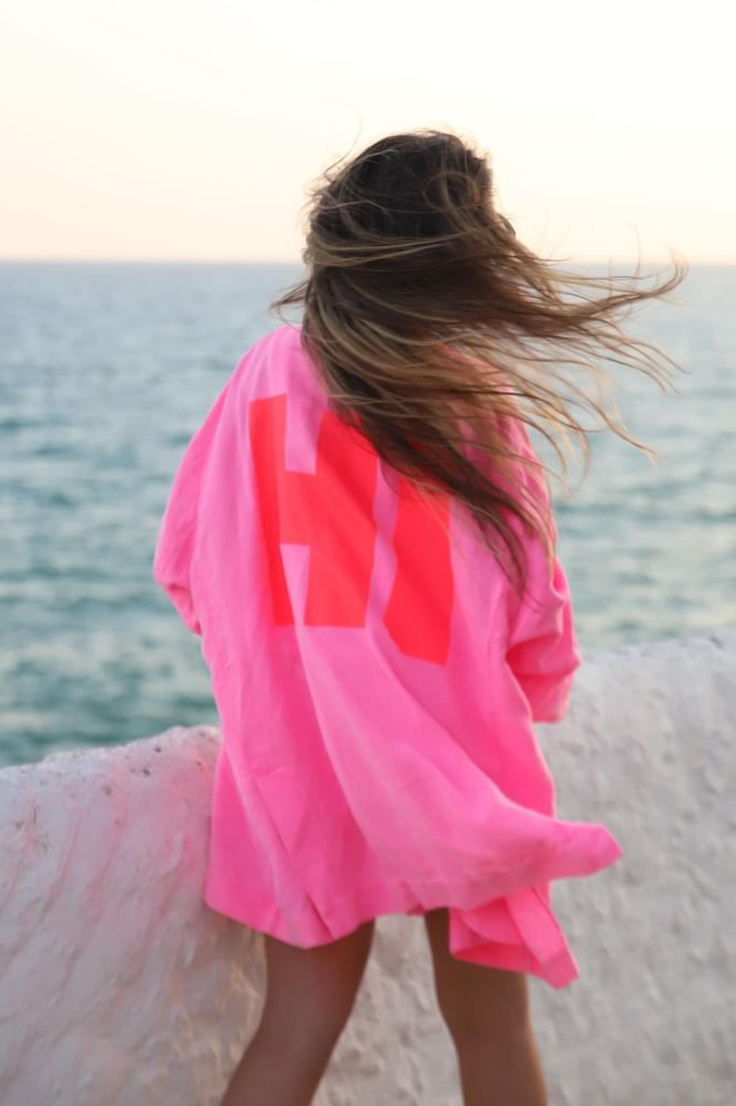 Liv Bergen Oversized Blazer HI In Neon Pink