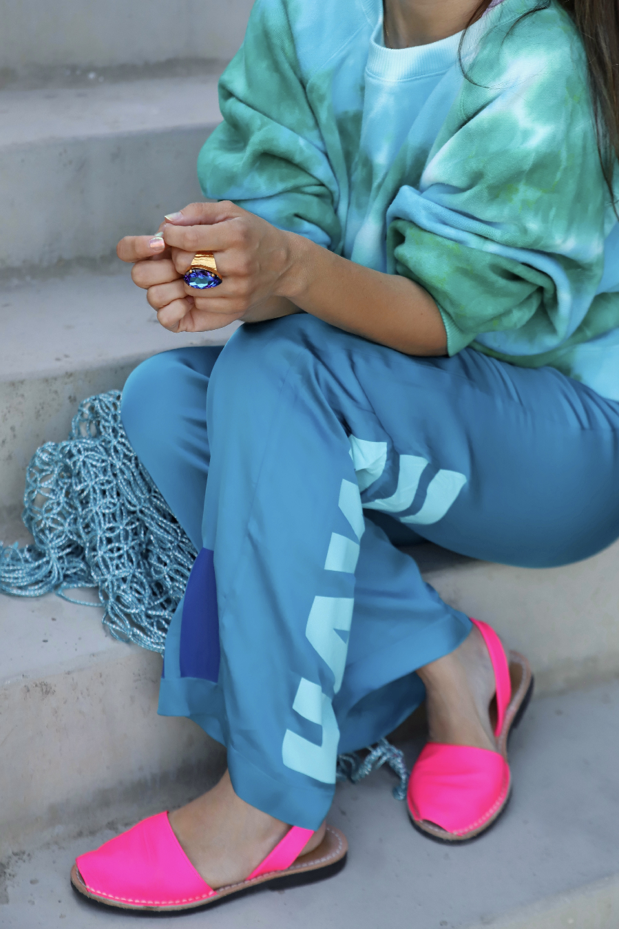 Liv Bergen Sweater Clouds In Turquoise