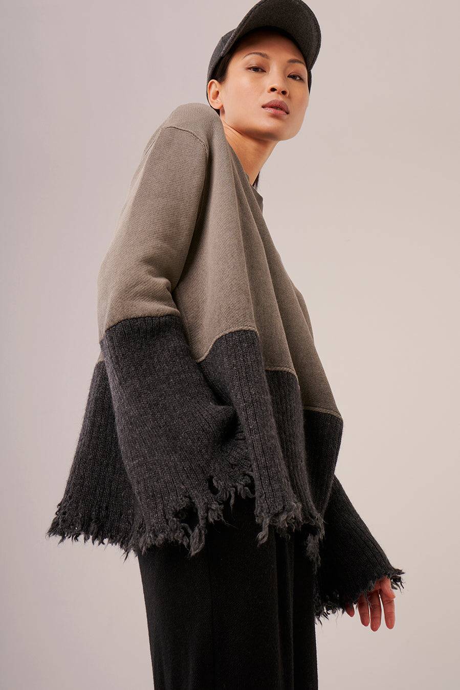 Liv Bergen Sweater Cotton Dye In Mocca