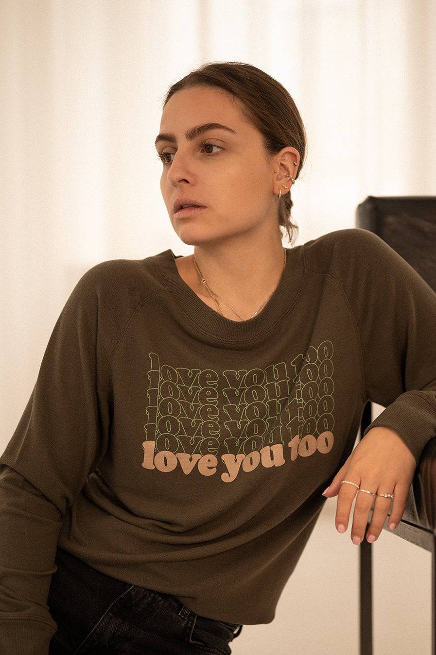 Liv Bergen Sweater LOVE In Greg Green