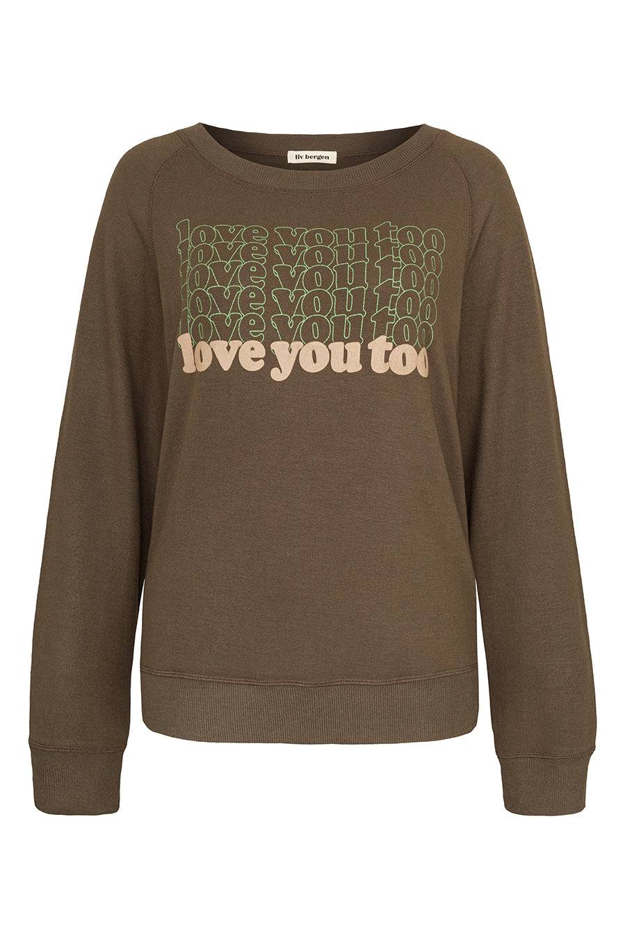 Liv Bergen Sweater LOVE in greg green