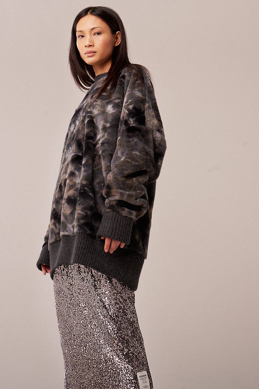 Liv Bergen Sweater Soft In Grey Batik