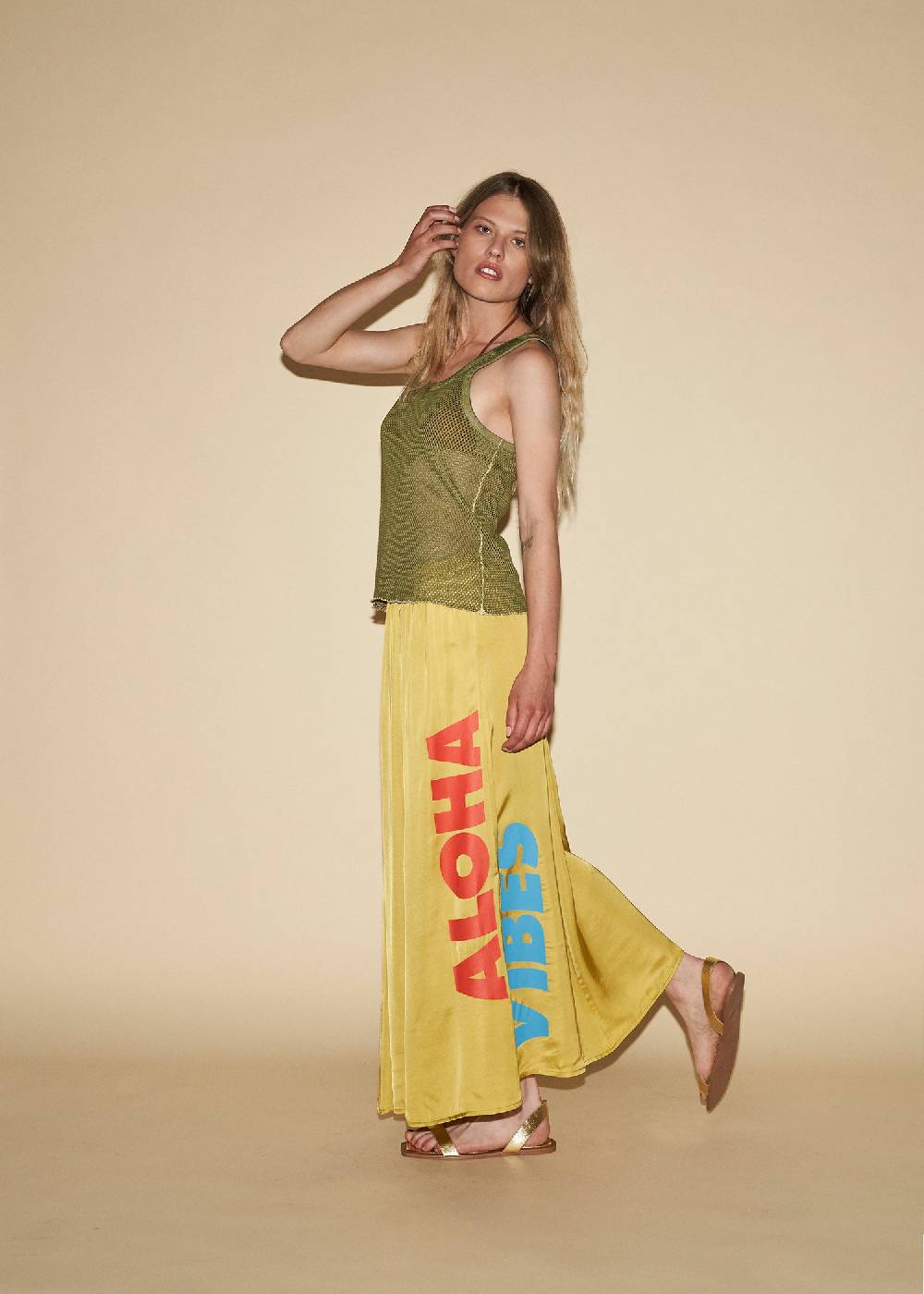 Liv Bergen Top Net In Charcoal