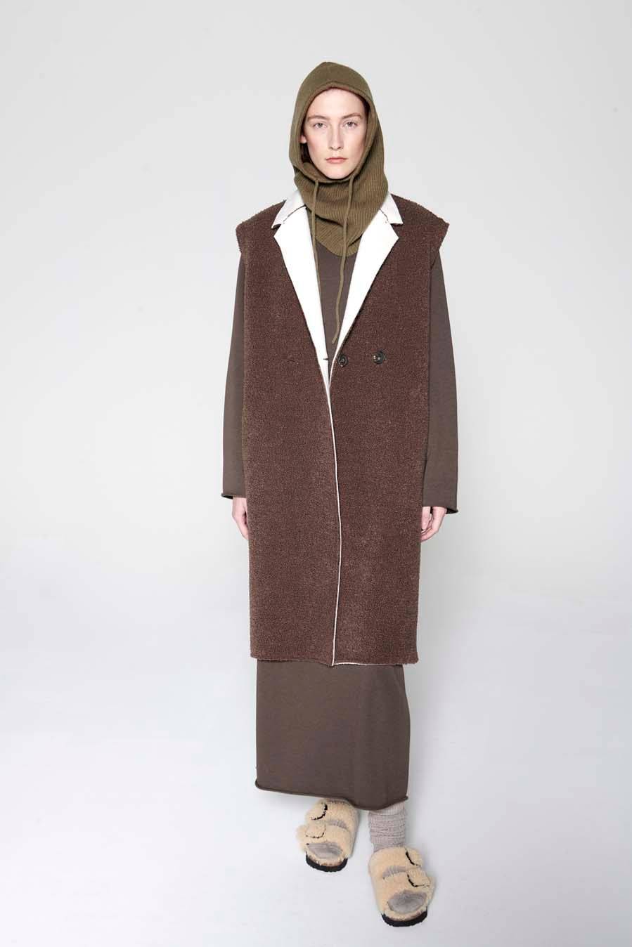 Liv Bergen Weste Teddy In Stone Grey