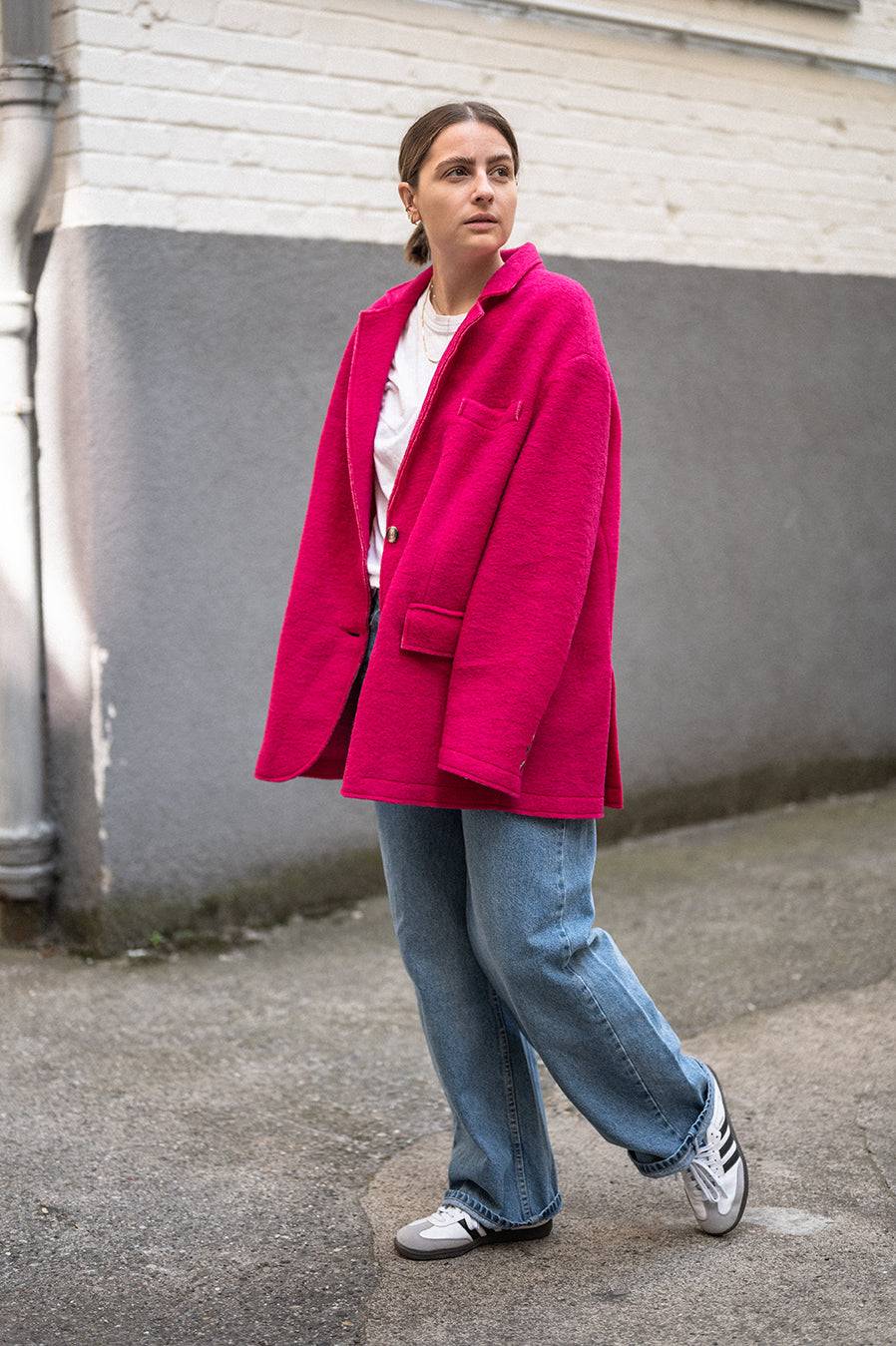 Liv Bergen Oversized Jacke "THAT DON'T IMPRESS ME MUCH" In Pink