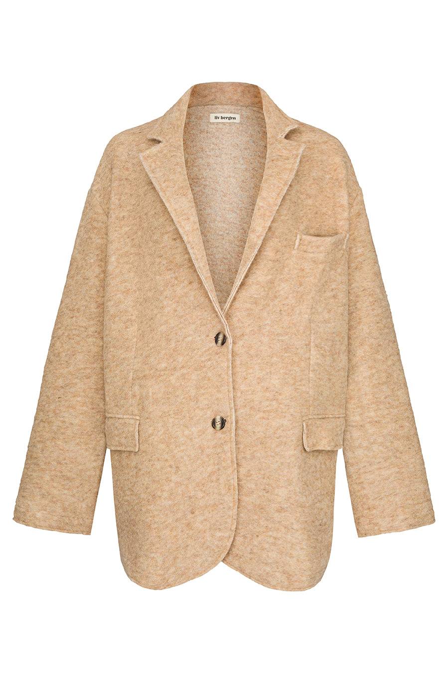 Liv Bergen Oversized Jacke "THAT DON'T IMPRESS ME MUCH" In Sand