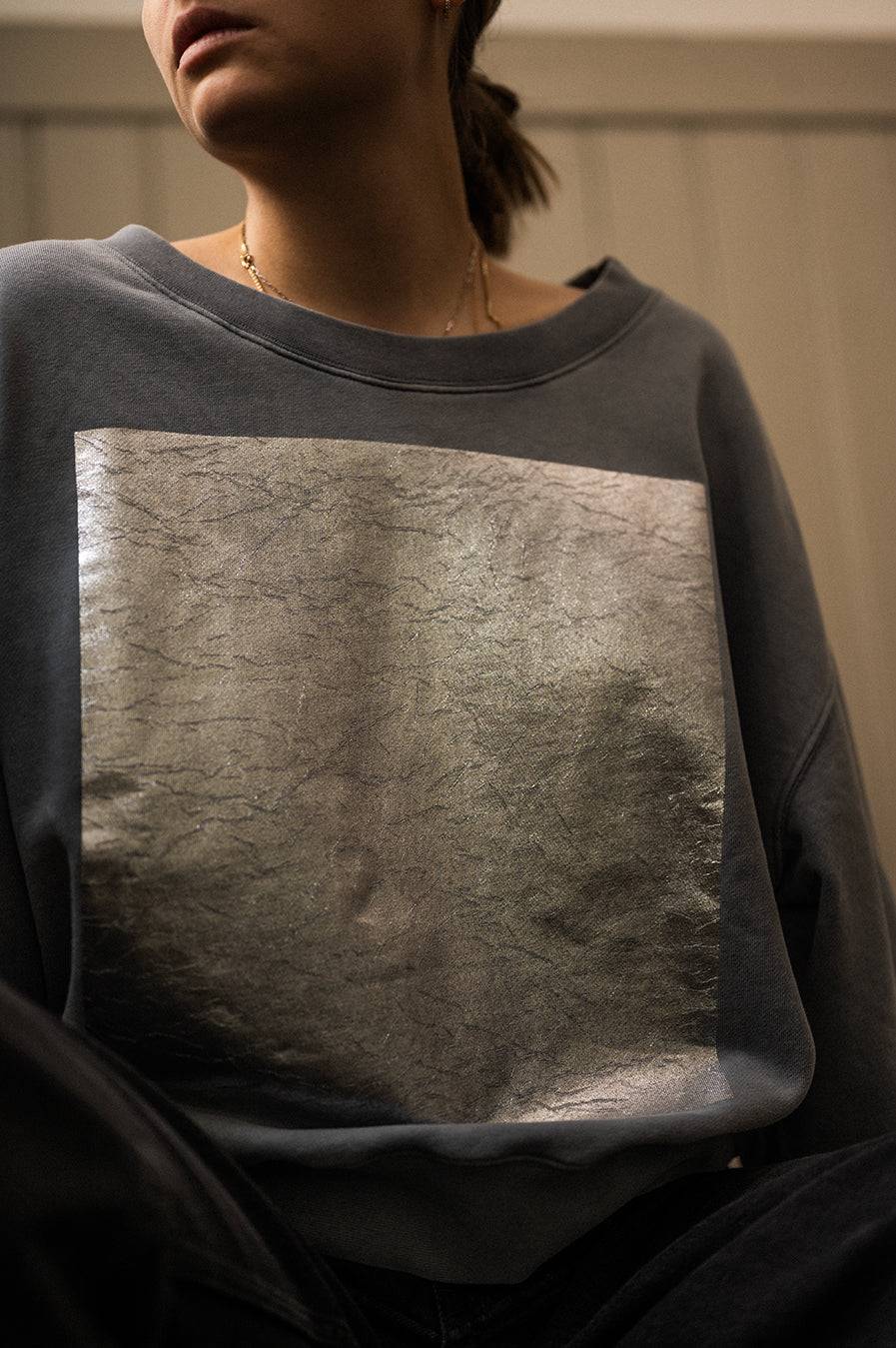 Liv Bergen Sweater Square "100% Organic Cotton" In Stormy