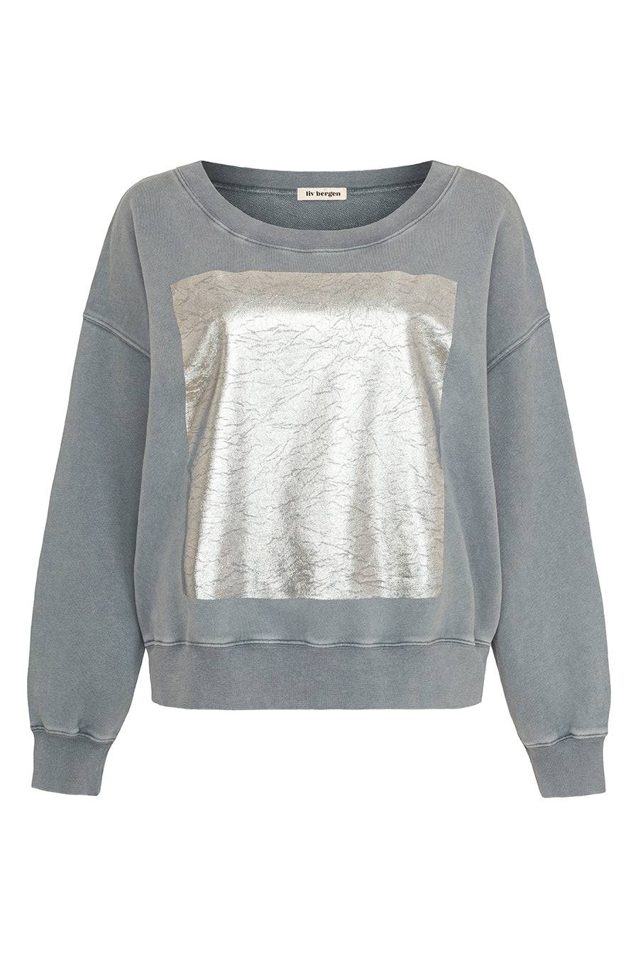 Liv Bergen Sweater Square "100% Organic Cotton" In Stormy