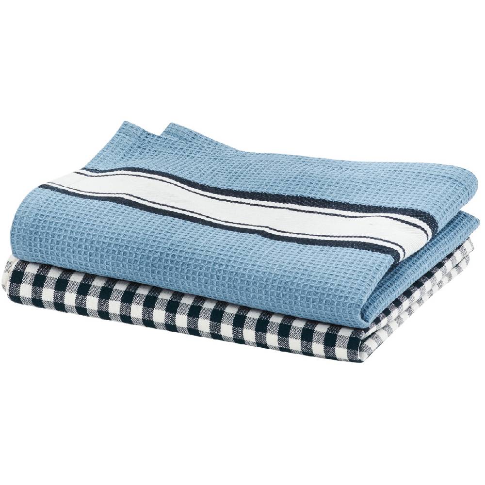 LIVING CRAFTS DELHI - Geschirrtücher, 2er-Pack - Indigo Blue