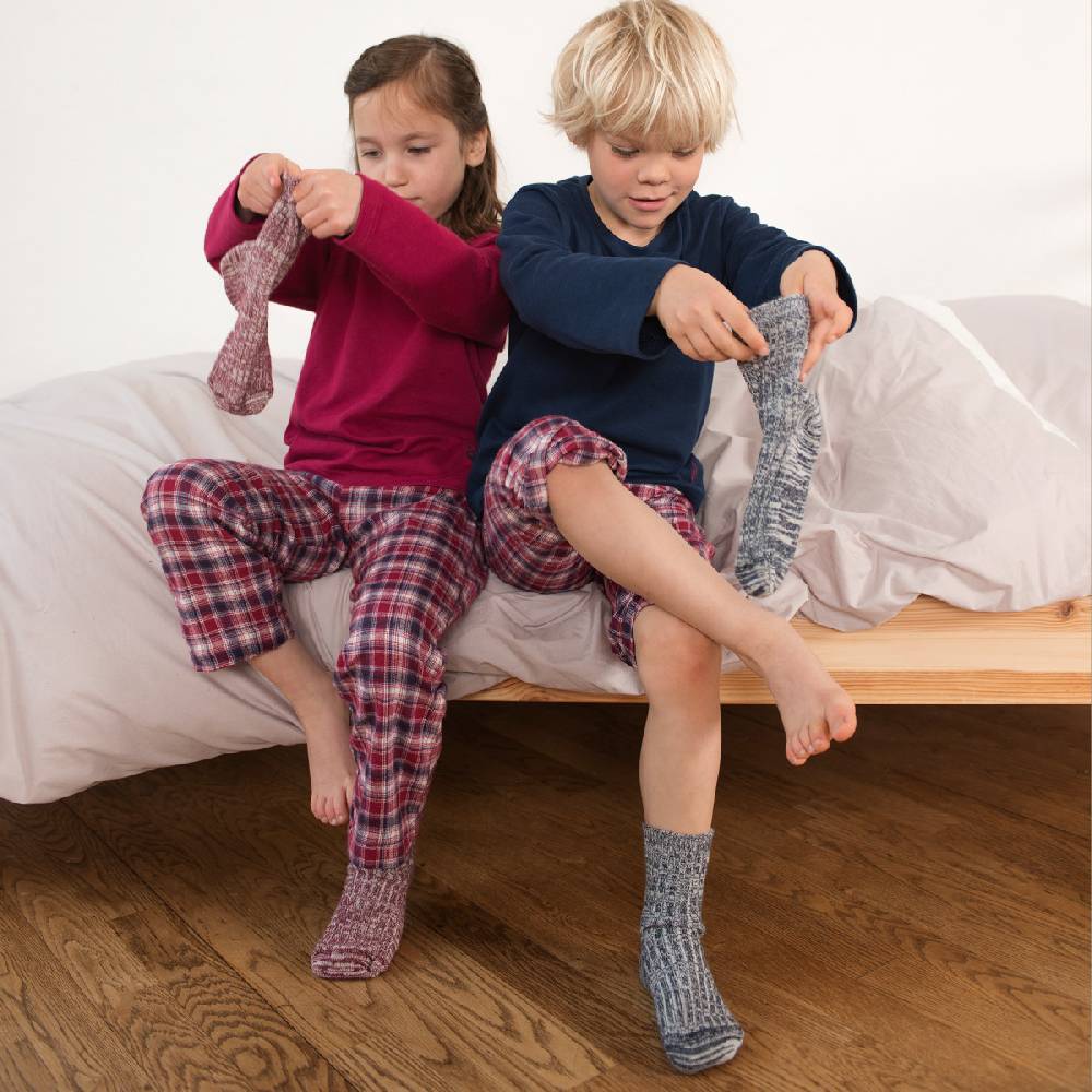 LIVING CRAFTS - Kinder-Norwegersöckchen - Bordeaux Mouliné