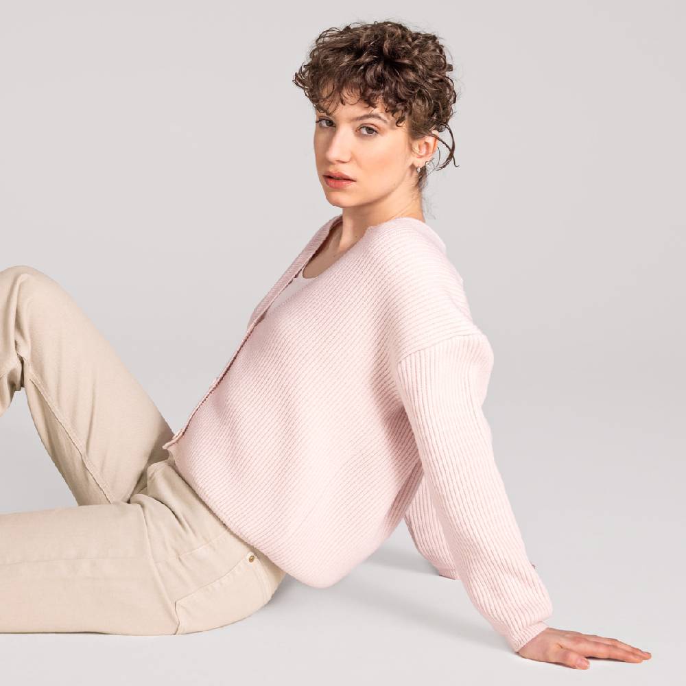 LIVING CRAFTS ALFREY - Strickjacke Boxy - Nude