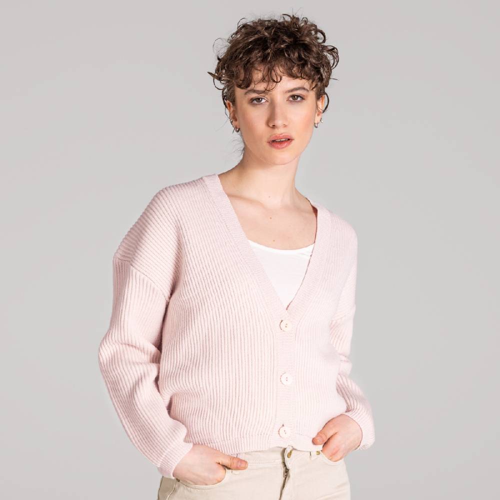 LIVING CRAFTS ALFREY - Strickjacke boxy - Nude