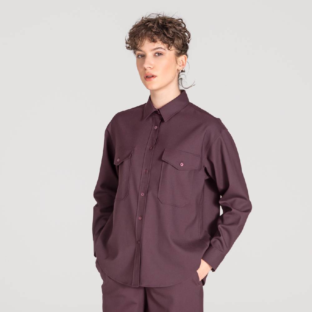 LIVING CRAFTS ALIX - Utility Shirt - Aubergine