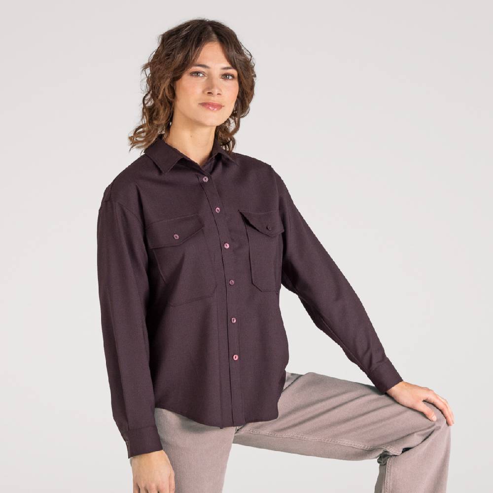 LIVING CRAFTS ALIX - Utility Shirt - Aubergine