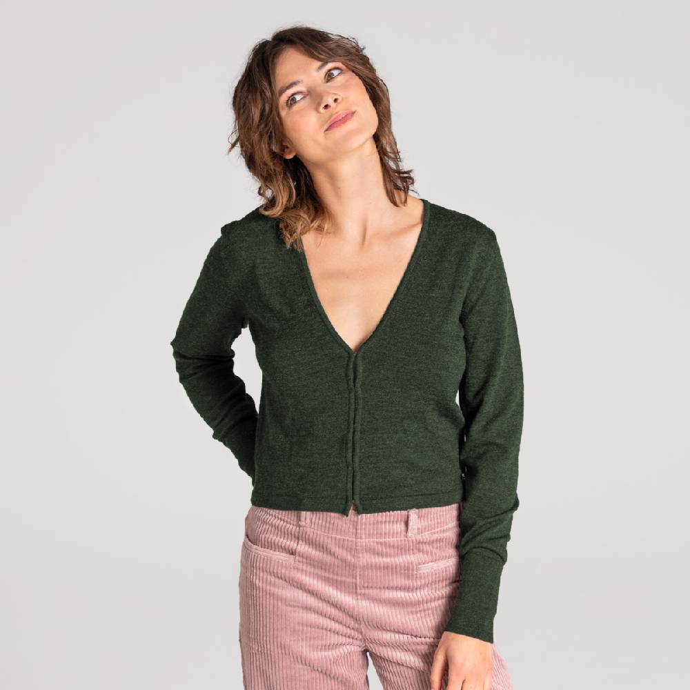 LIVING CRAFTS ALIZEE - Strickjacke - Forest Green