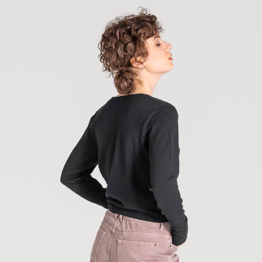 LIVING CRAFTS ALIZEE - Strickjacke - Off Black