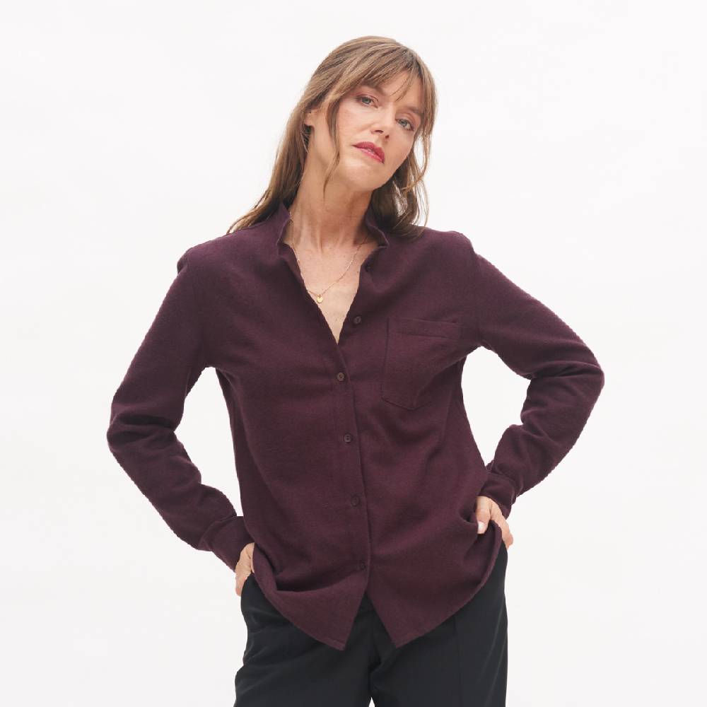 LIVING CRAFTS ANCY - Flanellhemd - Aubergine