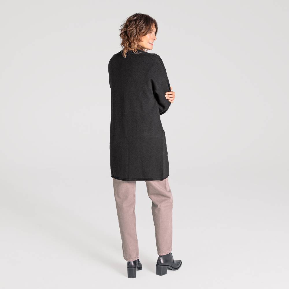 LIVING CRAFTS ANIEK - Strickjacke Lang - Off Black