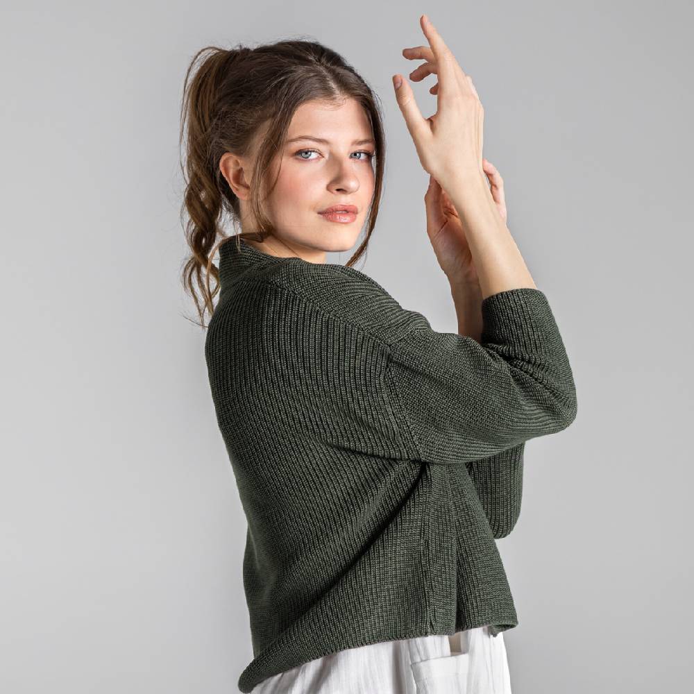 LIVING CRAFTS BINE - Strickjacke - Dark Khaki