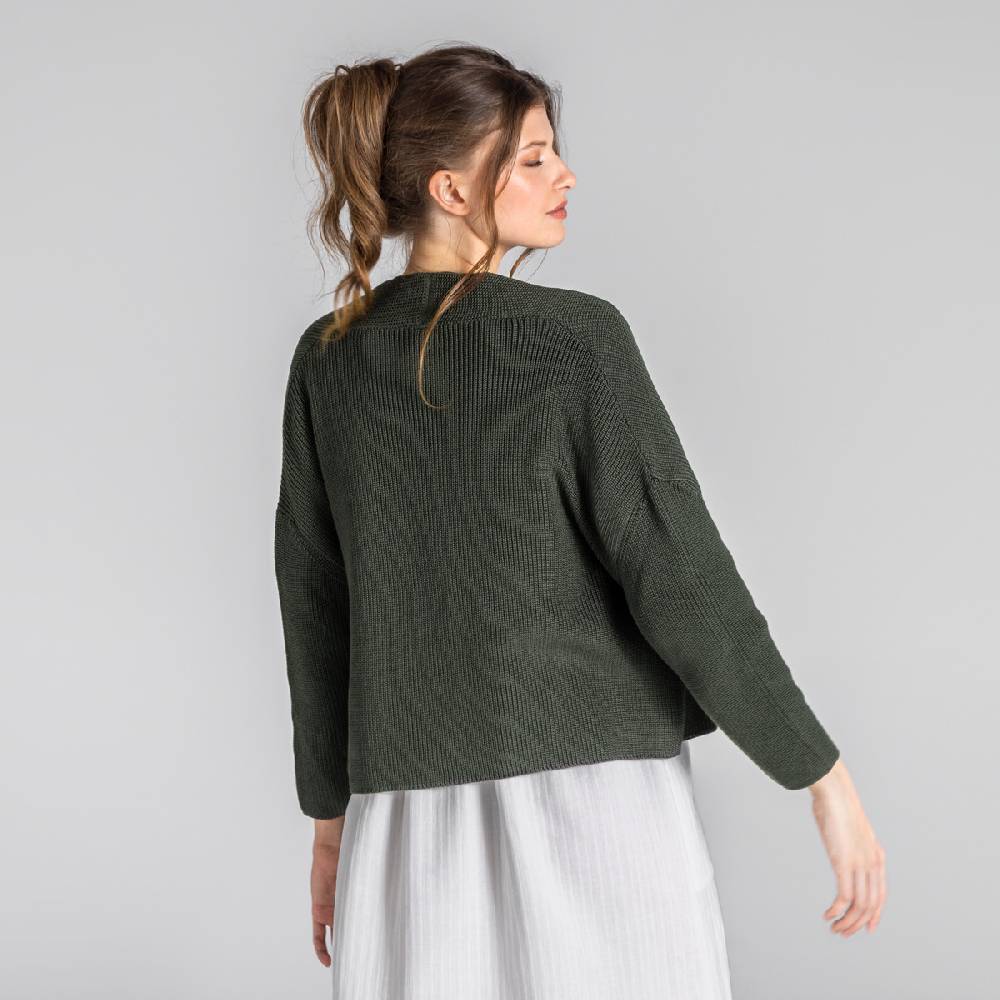 LIVING CRAFTS BINE - Strickjacke - Dark Khaki