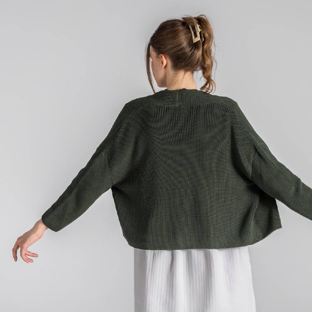 LIVING CRAFTS BINE - Strickjacke - Dark Khaki