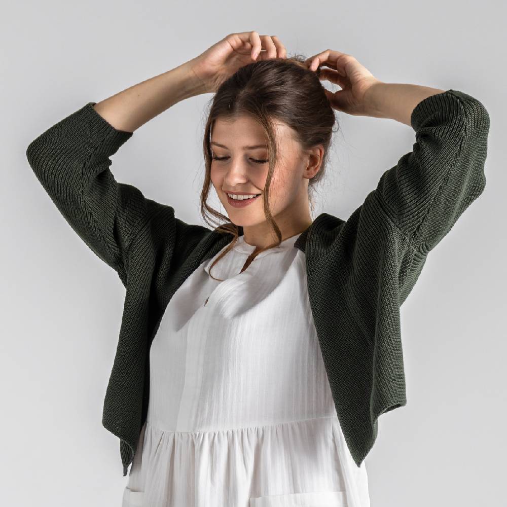 LIVING CRAFTS BINE - Strickjacke - Dark Khaki