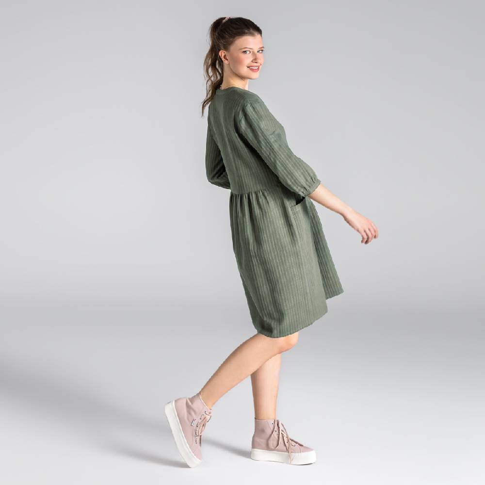 LIVING CRAFTS BLOSWEN - Seersucker Kleid - Khaki
