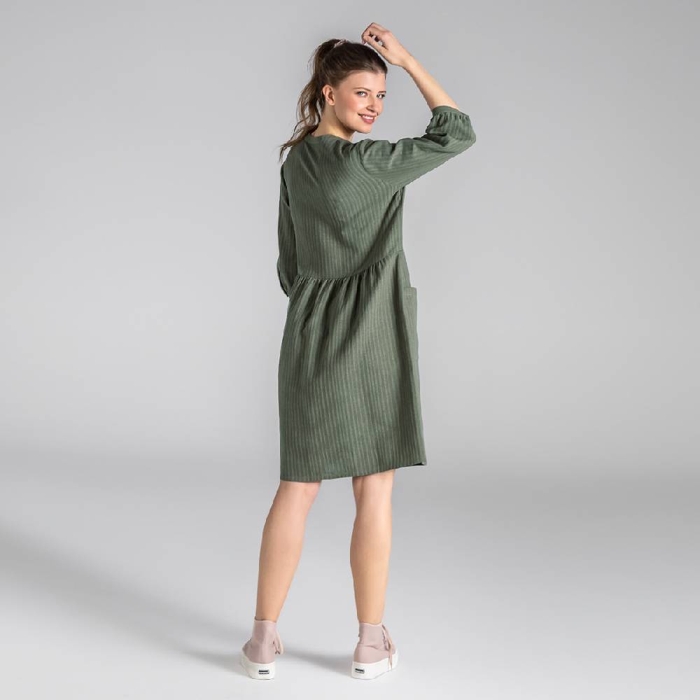 LIVING CRAFTS BLOSWEN - Seersucker Kleid - Khaki
