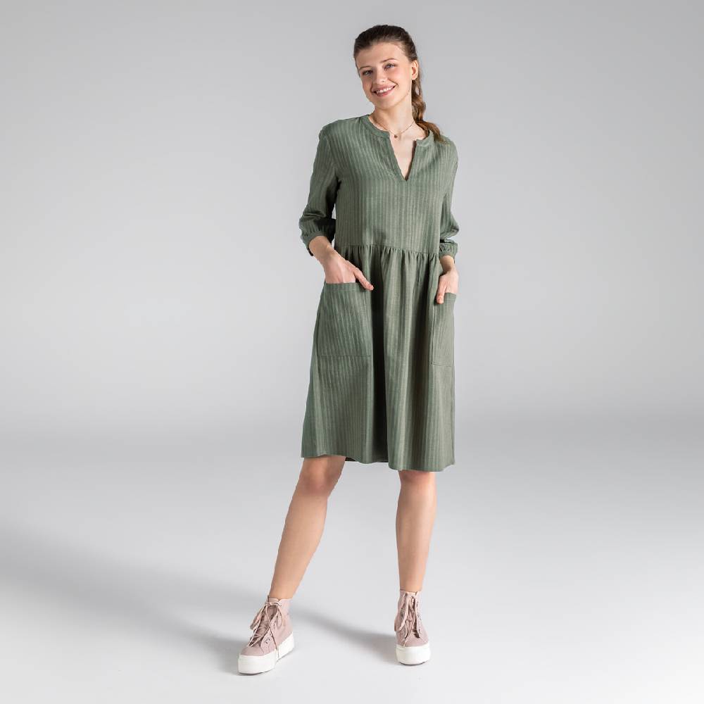 LIVING CRAFTS BLOSWEN - Seersucker Kleid - Khaki