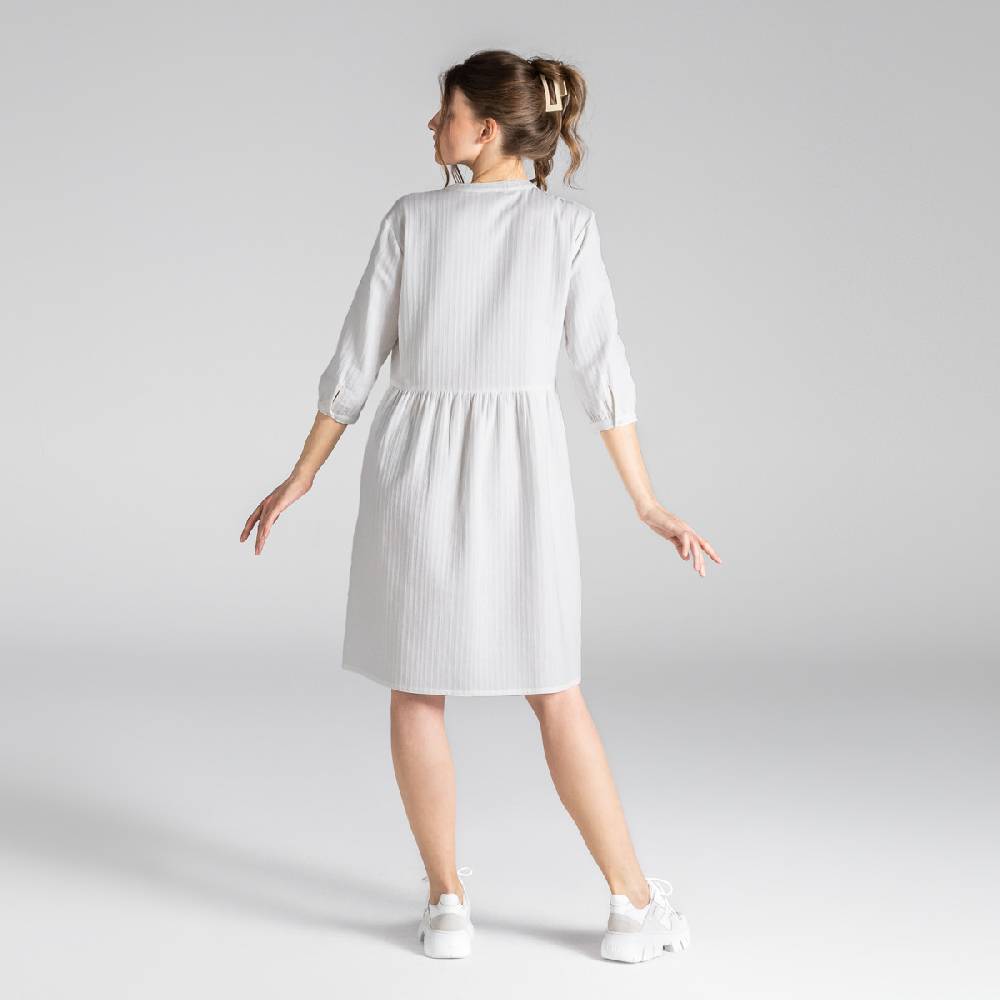 LIVING CRAFTS BLOSWEN - Seersucker Kleid - White