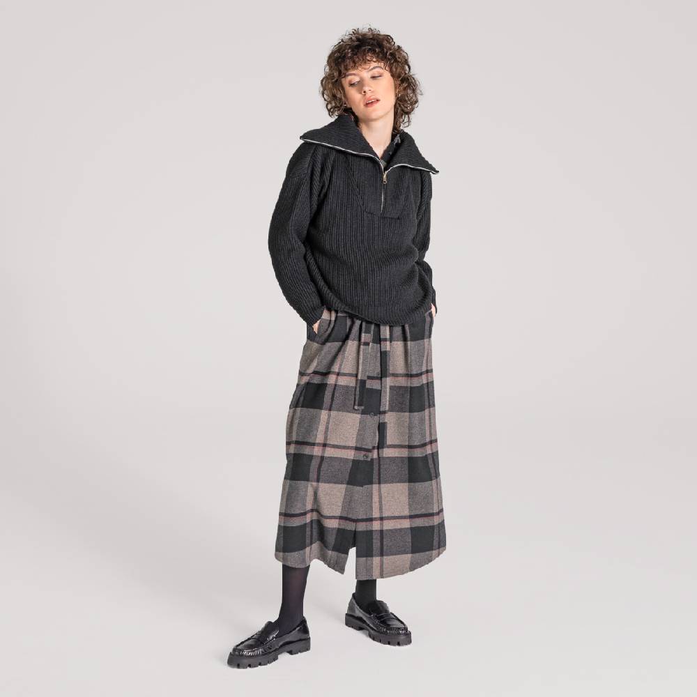 LIVING CRAFTS CHARU - Kleid - Black Check