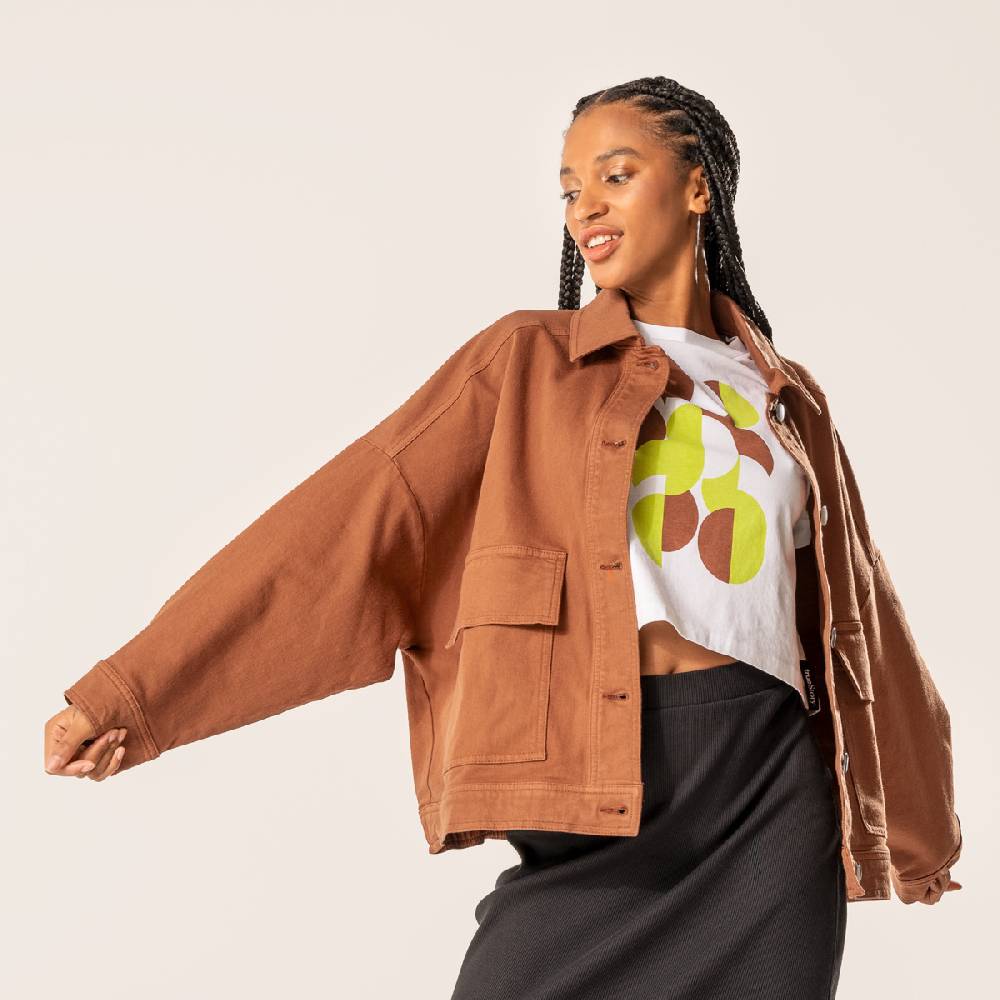 LIVING CRAFTS DAFNE - Jeansjacke - Brown