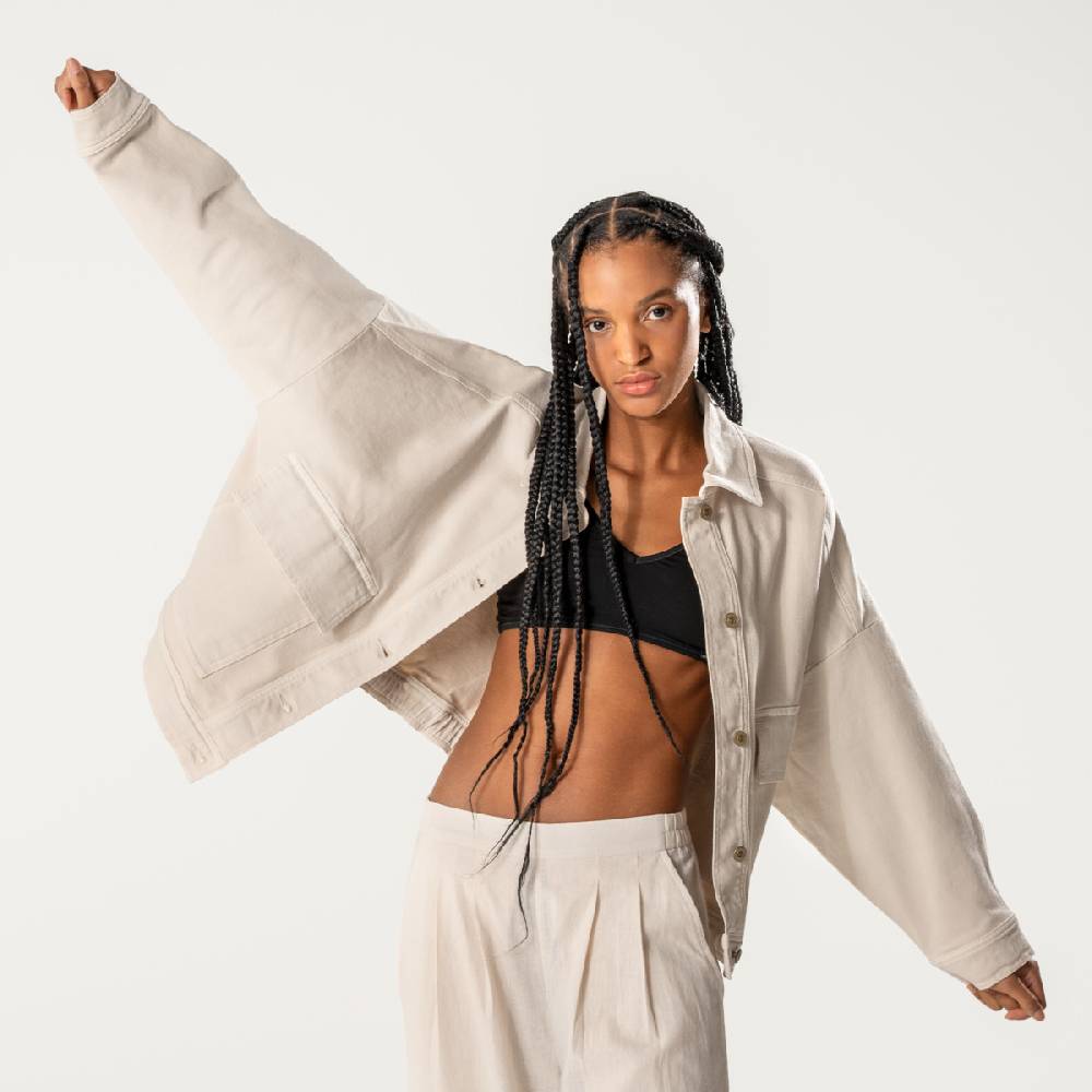 LIVING CRAFTS DAFNE - Jeansjacke - Sand