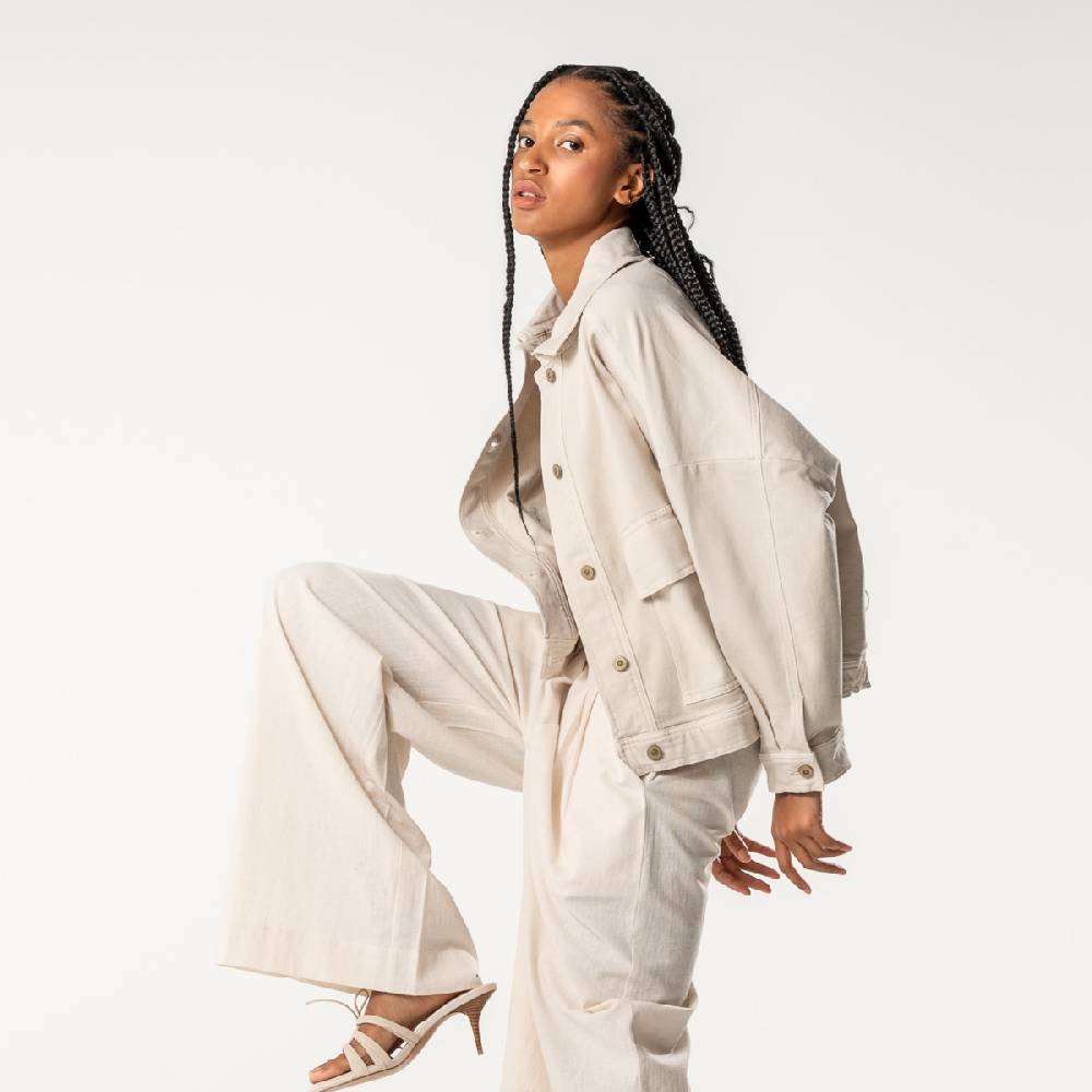 LIVING CRAFTS DAFNE - Jeansjacke - Sand