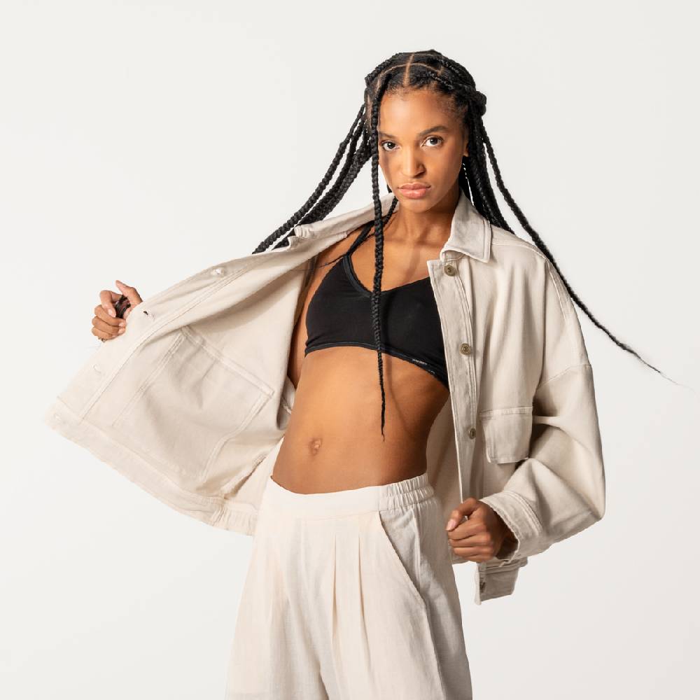 LIVING CRAFTS DAFNE - Jeansjacke - Sand