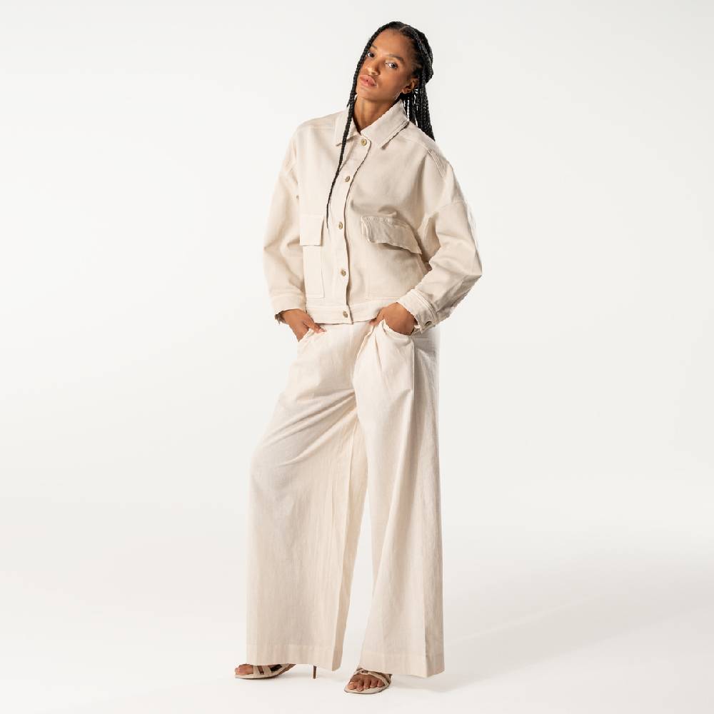 LIVING CRAFTS DAFNE - Jeansjacke - Sand