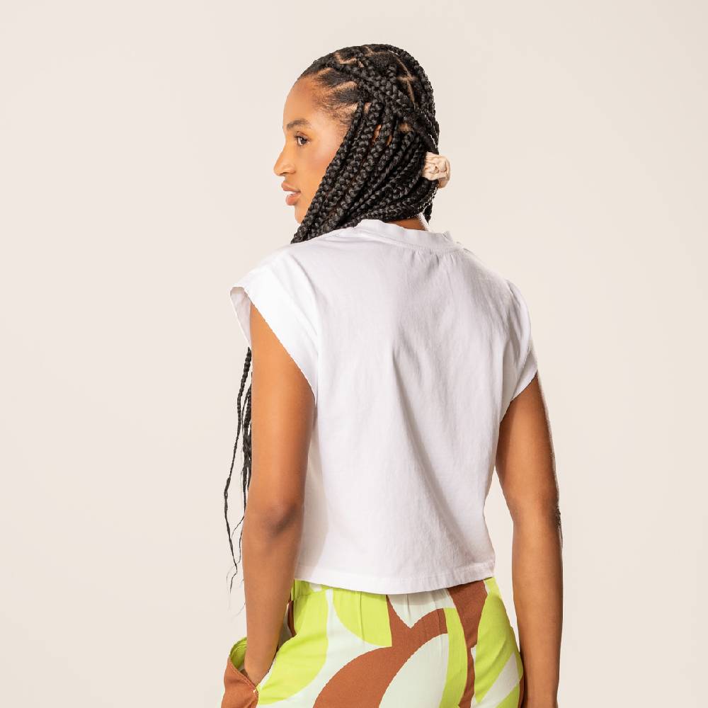 LIVING CRAFTS DANBI - Boxy T-Shirt - White