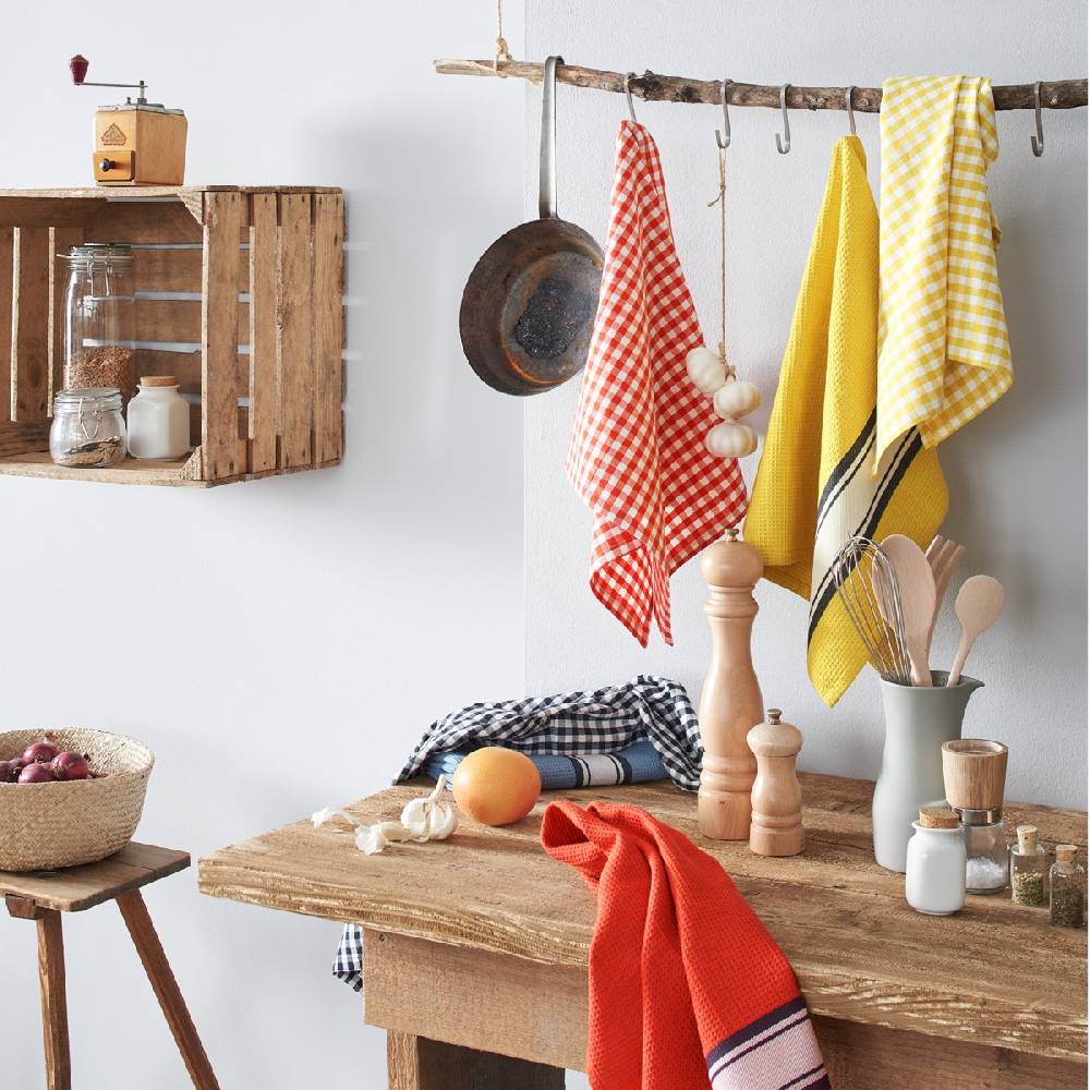 LIVING CRAFTS DELHI - Geschirrtücher, 2er-Pack - Curry