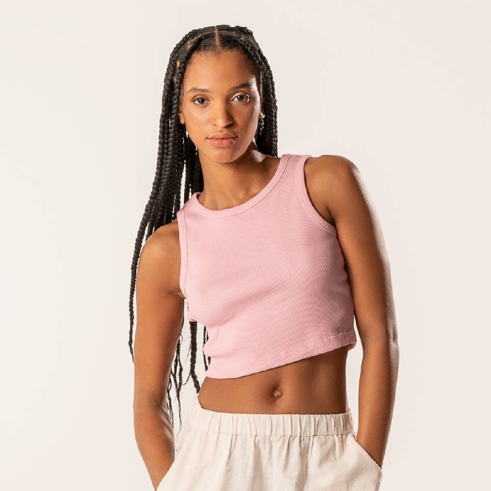 LIVING CRAFTS DEMI - Ripp-Crop-Top - Blush