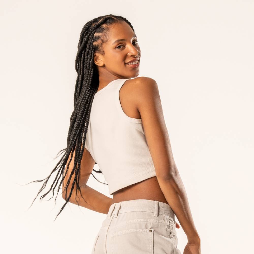 LIVING CRAFTS DEMI - Ripp-Crop-Top - Sand