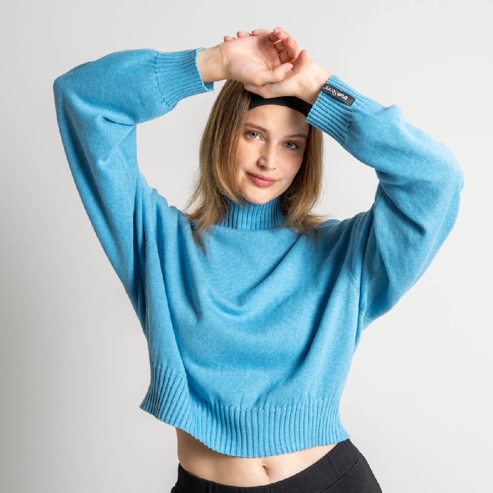 LIVING CRAFTS EUGENIE - Oversized Pullover - Cool Blue