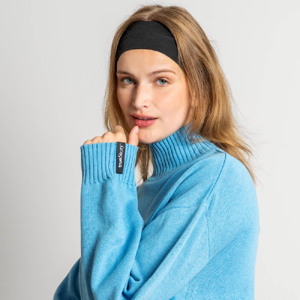 LIVING CRAFTS EUGENIE - Oversized Pullover - Cool Blue