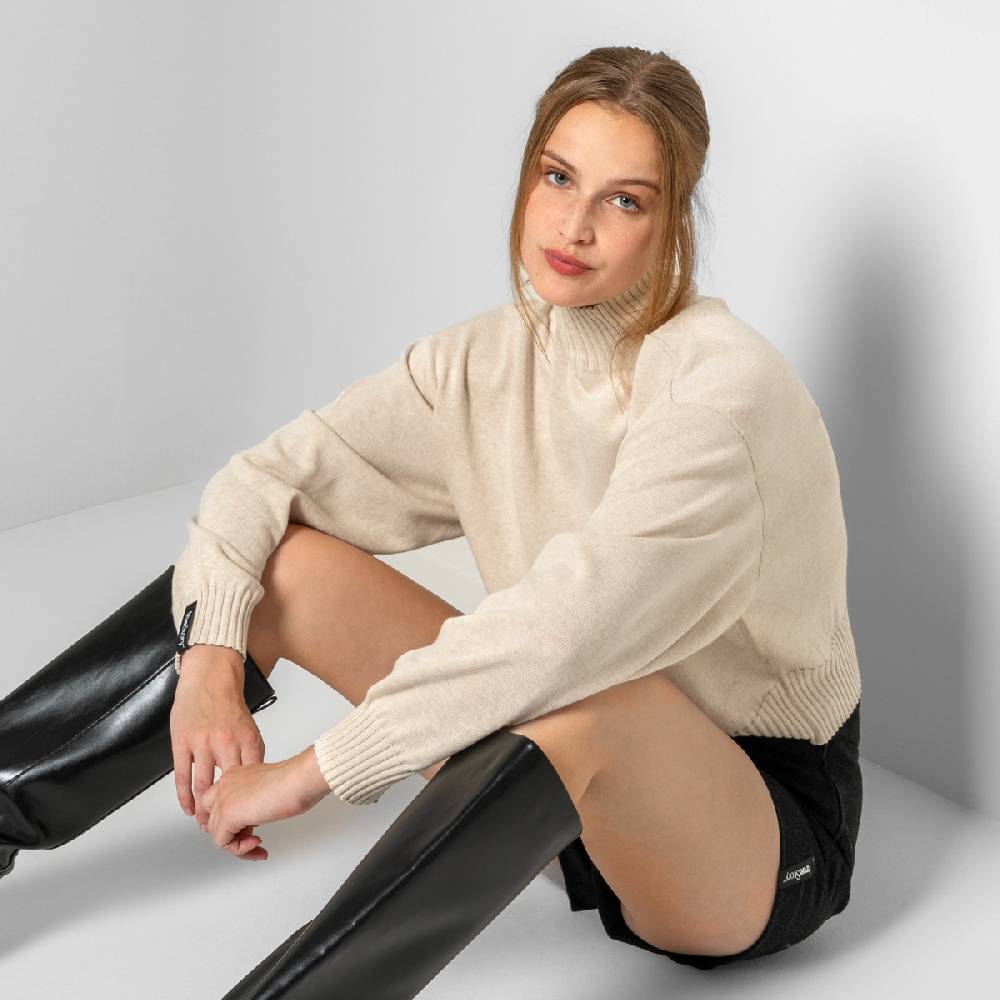 LIVING CRAFTS EUGENIE - Oversized Pullover - Sand