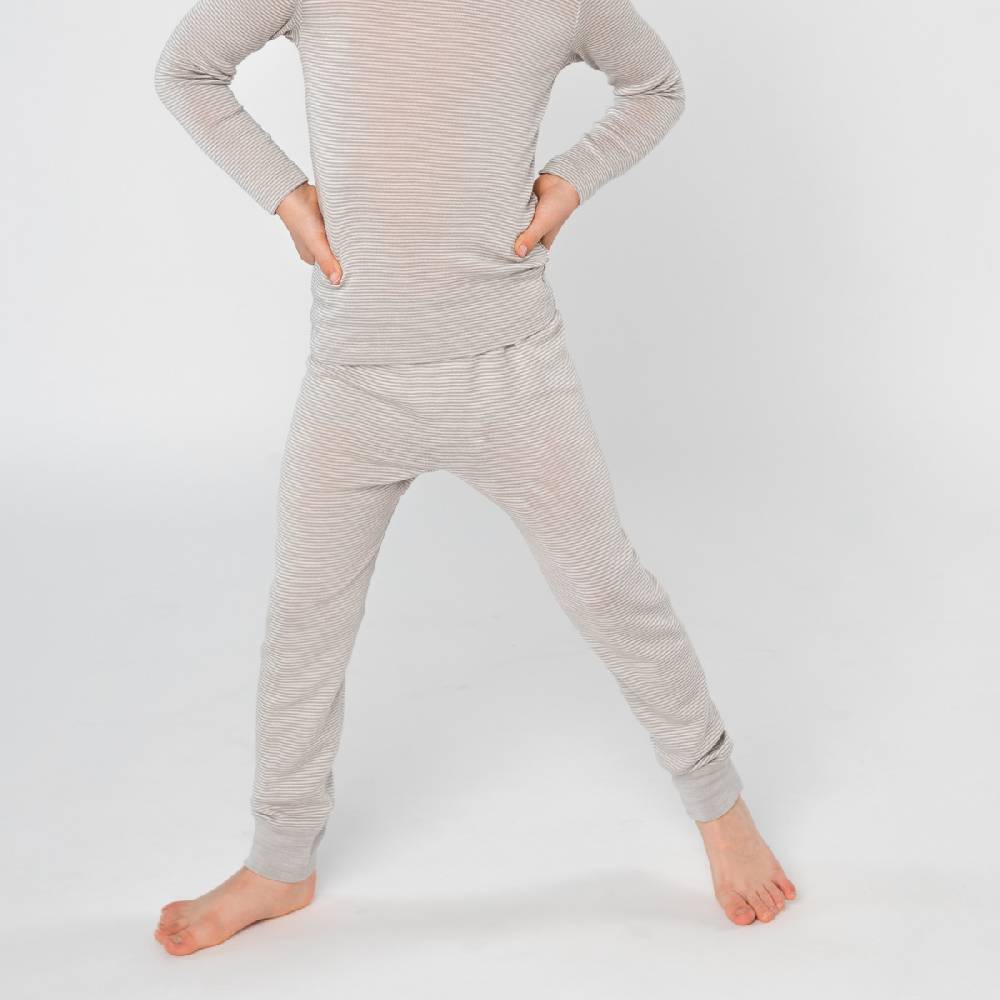 LIVING CRAFTS - Lange Unterhose - Grey/Natural Striped