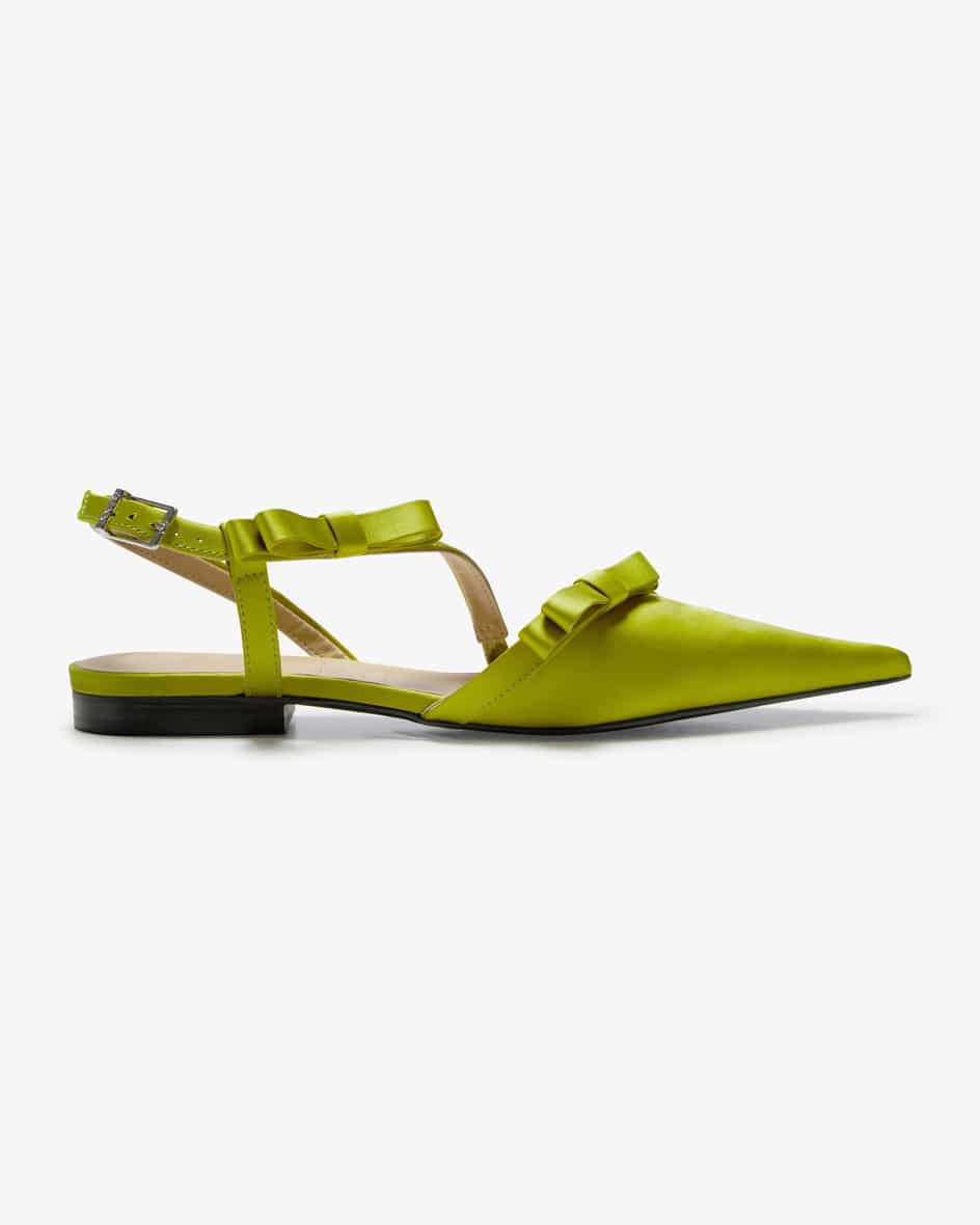 Ganni Multi Bow Pointy Sling-Ballerinas