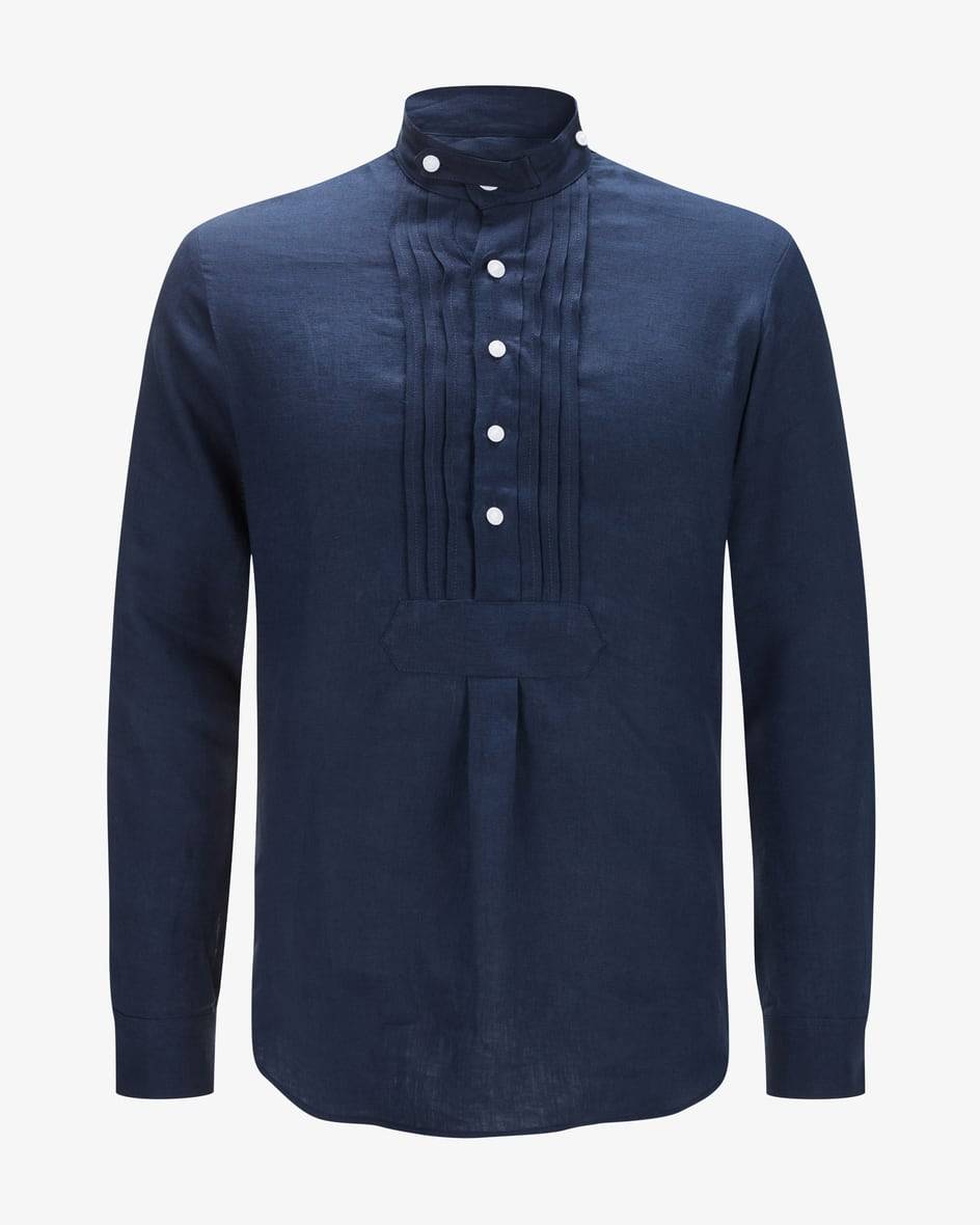 Hund sans scho Trachten-Leinenhemd Schmal