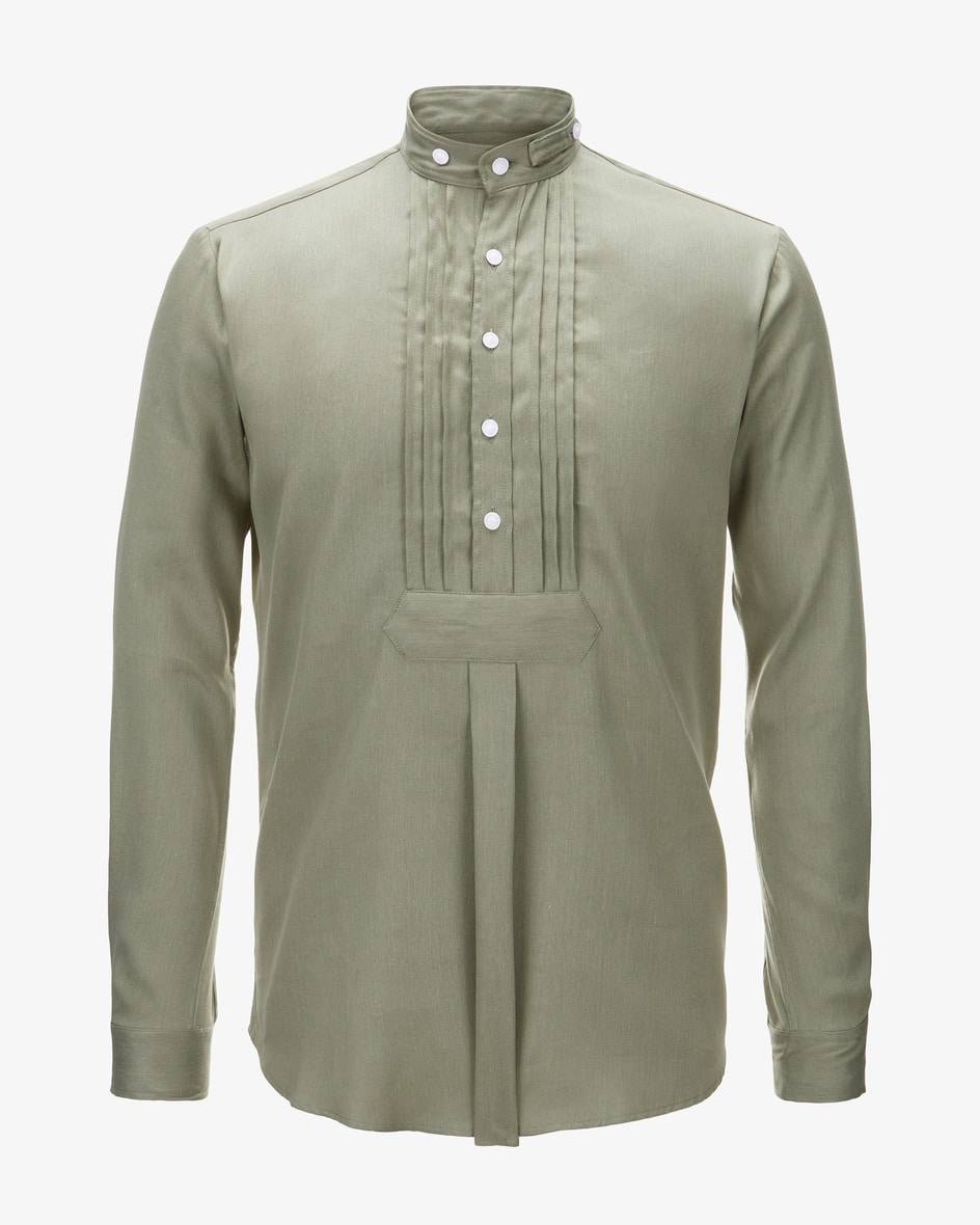 Hund sans scho Trachten-Leinenhemd Schmal