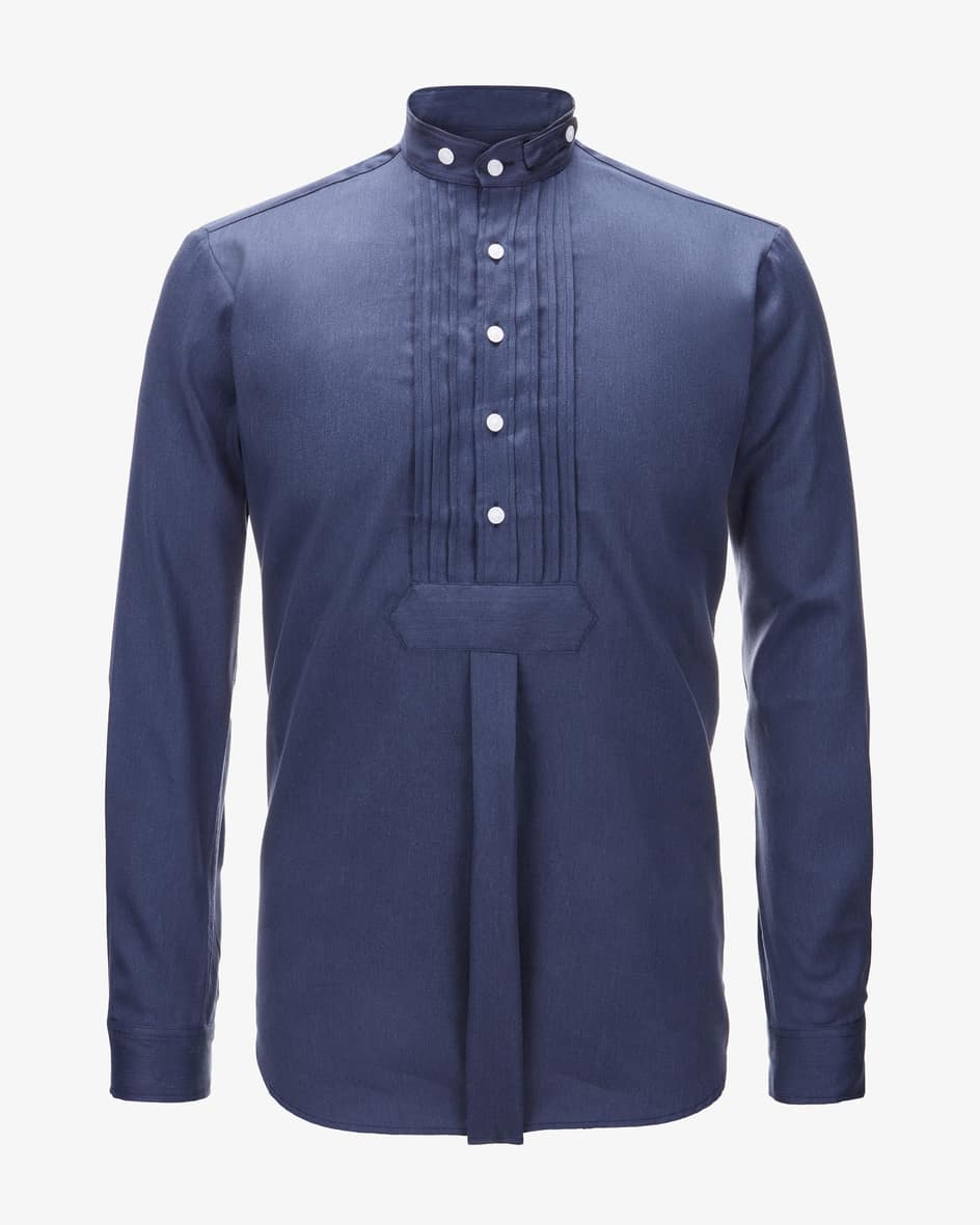 Hund sans scho Trachten-Leinenhemd Schmal