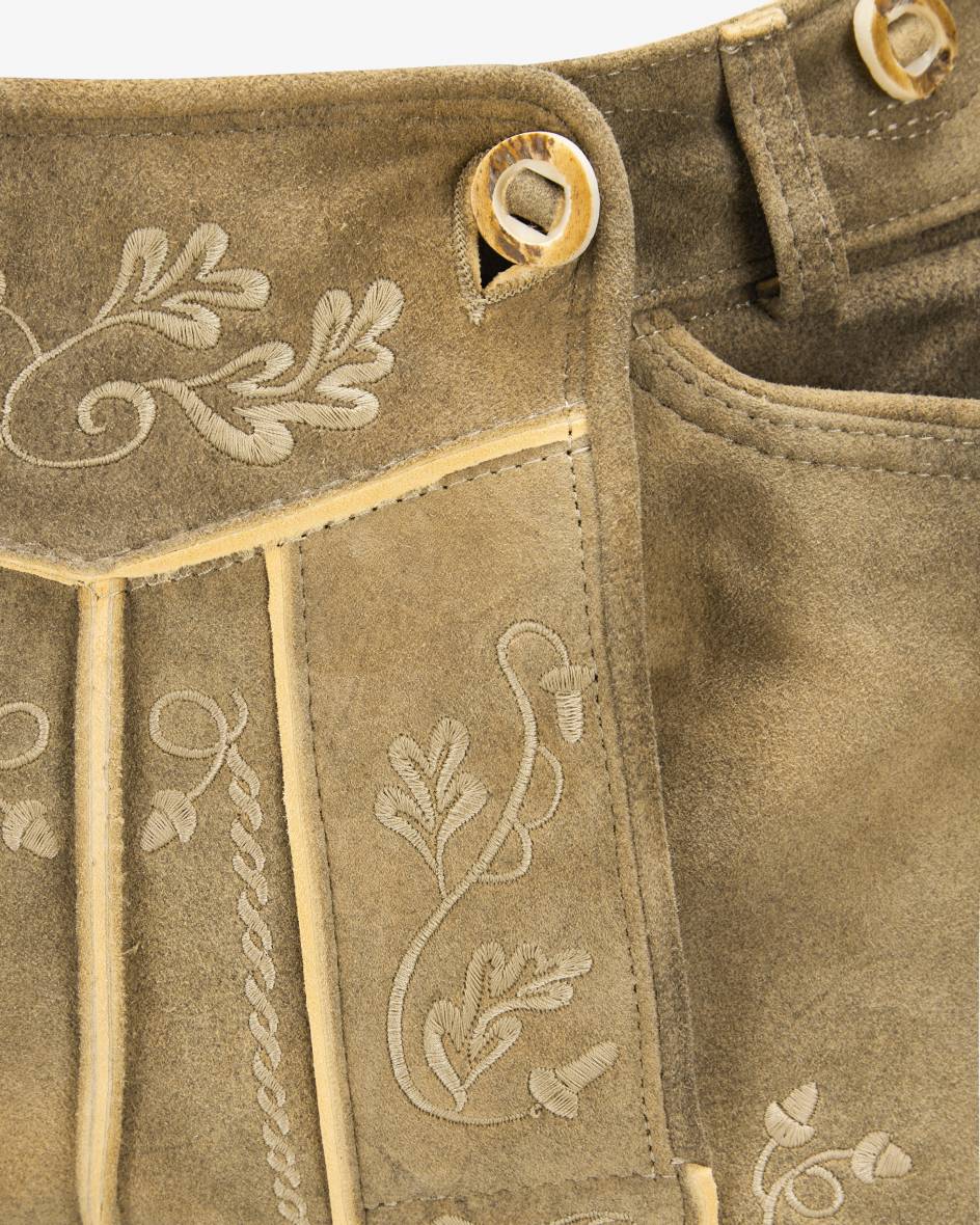 LODENFREY Wiesnlederhose Kurz Aus Ziegenleder