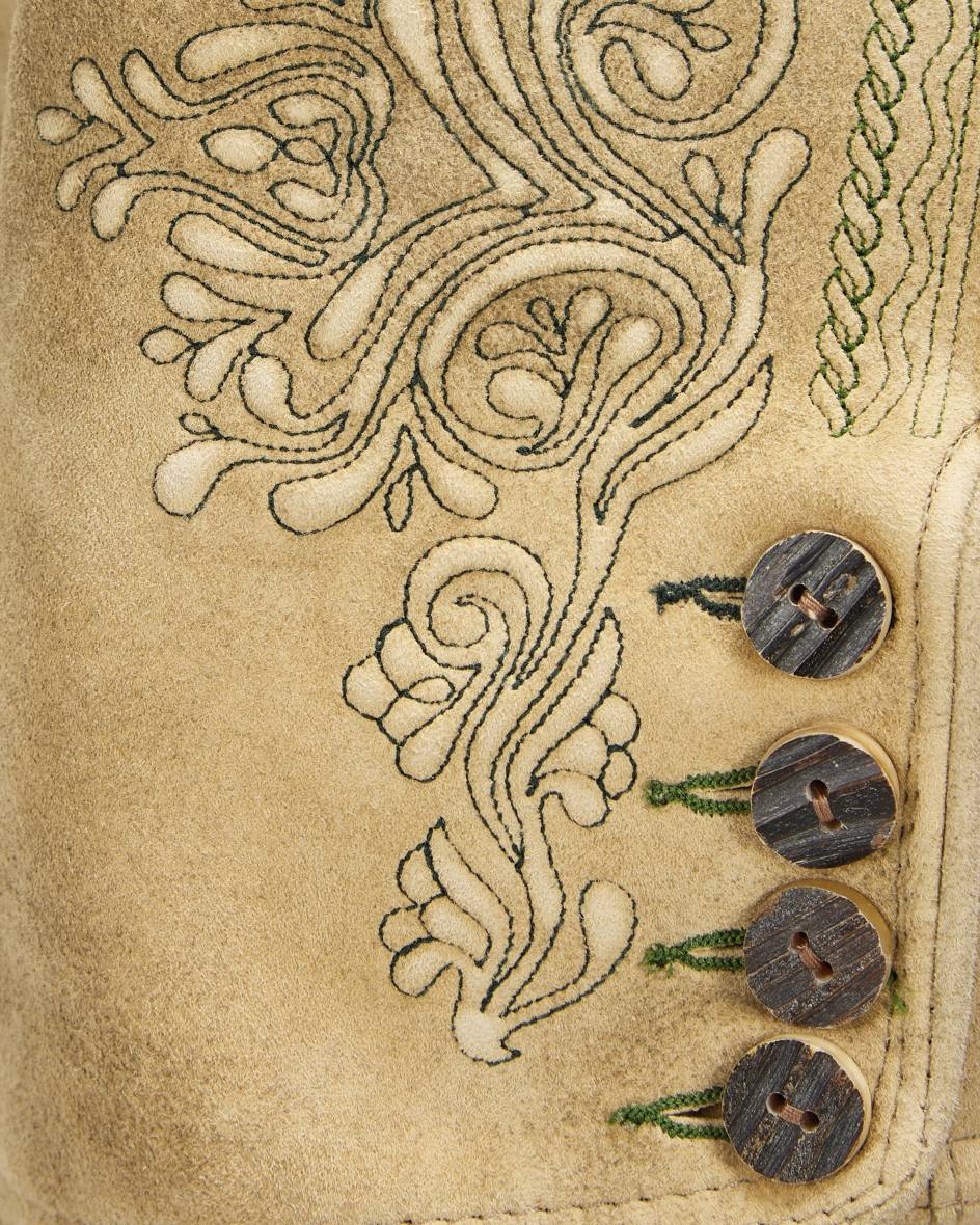 LODENFREY Wiesnlederhose Kurz Aus Ziegenleder